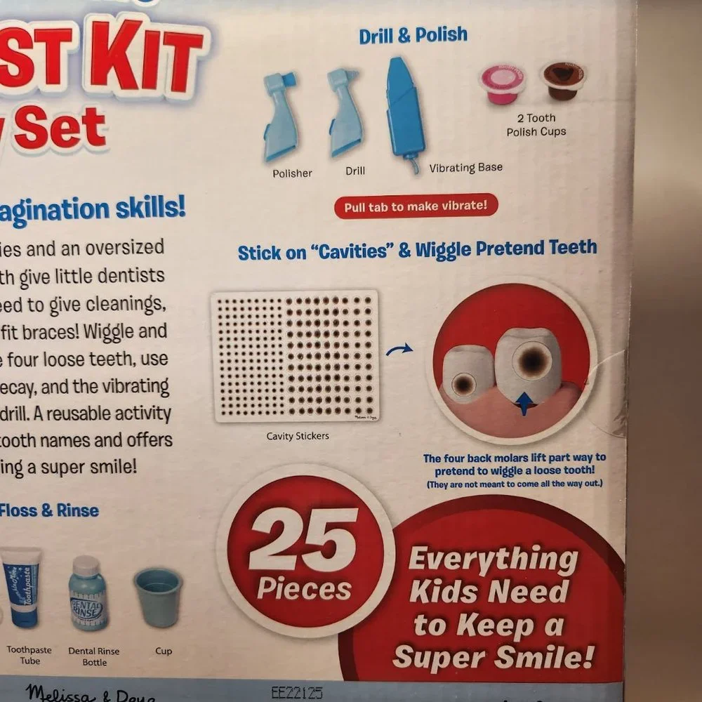 NEW Melissa & Doug Dentist Dental Pretend Play Teeth Set 25-piece